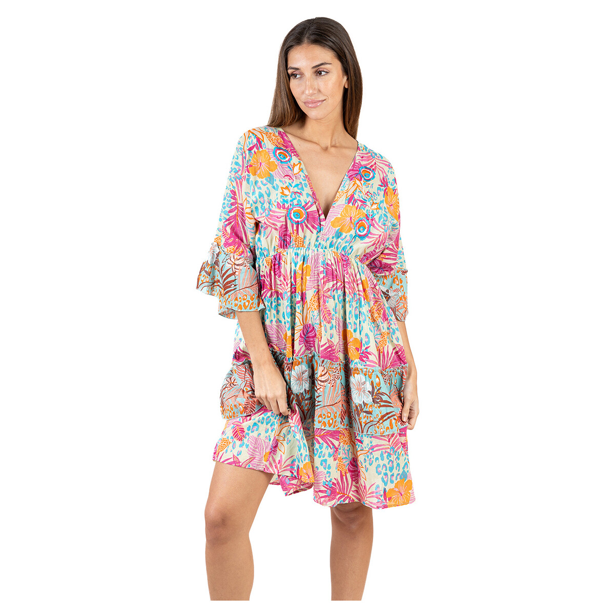 Textil Mulher Vestidos Isla Bonita By Sigris Vestir Rosa