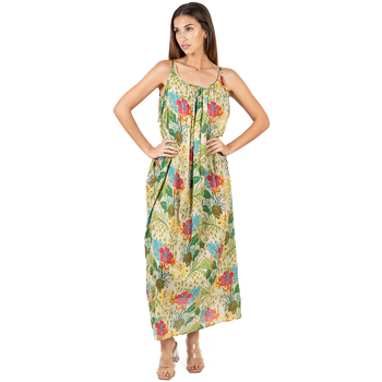 Textil Mulher Vestidos compridos Isla Bonita By Sigris A garantia do preço mais baixo Verde
