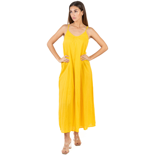 Textil Mulher Vestidos compridos Isla Bonita By Sigris Vestir Amarelo