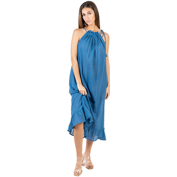Textil Mulher Vestidos compridos Isla Bonita By Sigris A garantia do preço mais baixo Azul