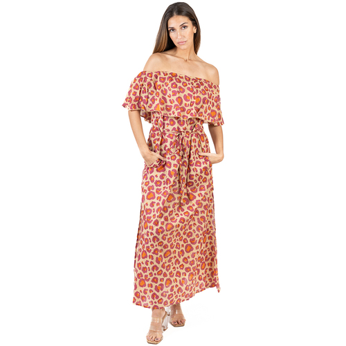Textil Mulher Vestidos compridos Isla Bonita By Sigris Vestido Midi Longo Vermelho