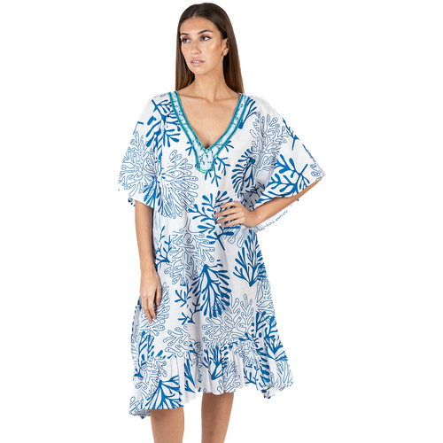 Textil Mulher Vestidos Isla Bonita By Sigris Kaftan Azul
