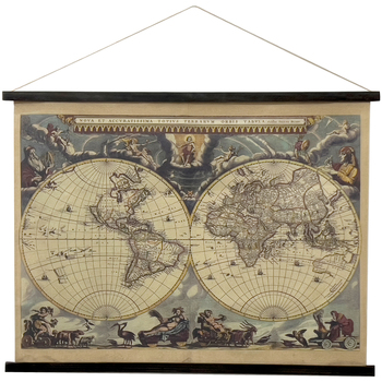 Casa Quadros / telas Signes Grimalt Tela Rolável Do Mapa Mundial Castanho
