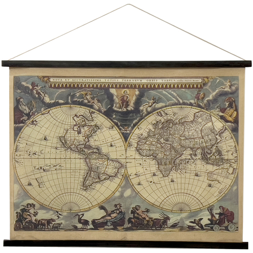 Casa Quadros / telas Signes Grimalt Tela Rolável Do Mapa Mundial Castanho