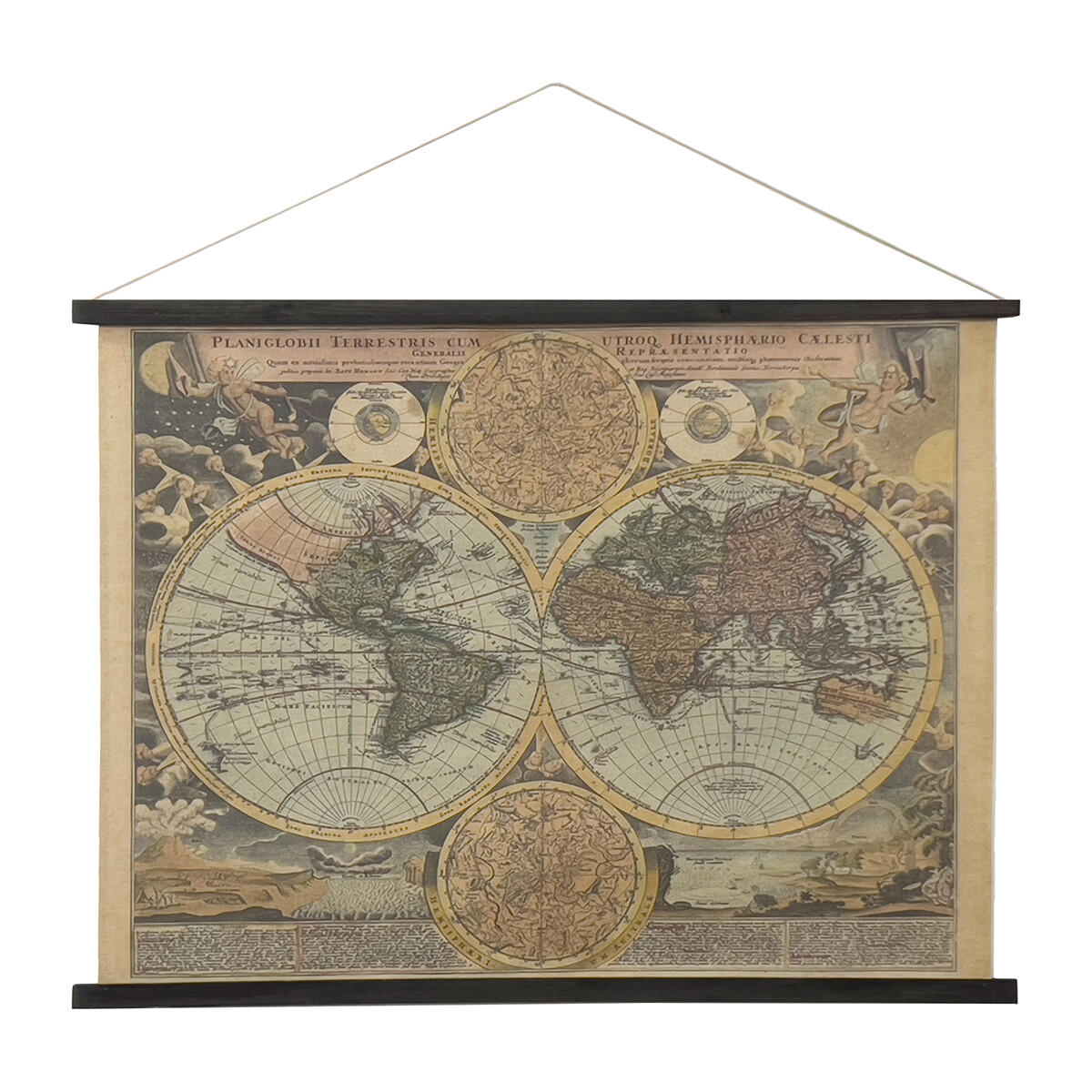 Casa Quadros / telas Signes Grimalt Tela Rolável Do Mapa Mundial Cinza