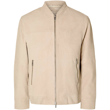 Selected Mike Goat Suede Bomber Jacket Incense Bege