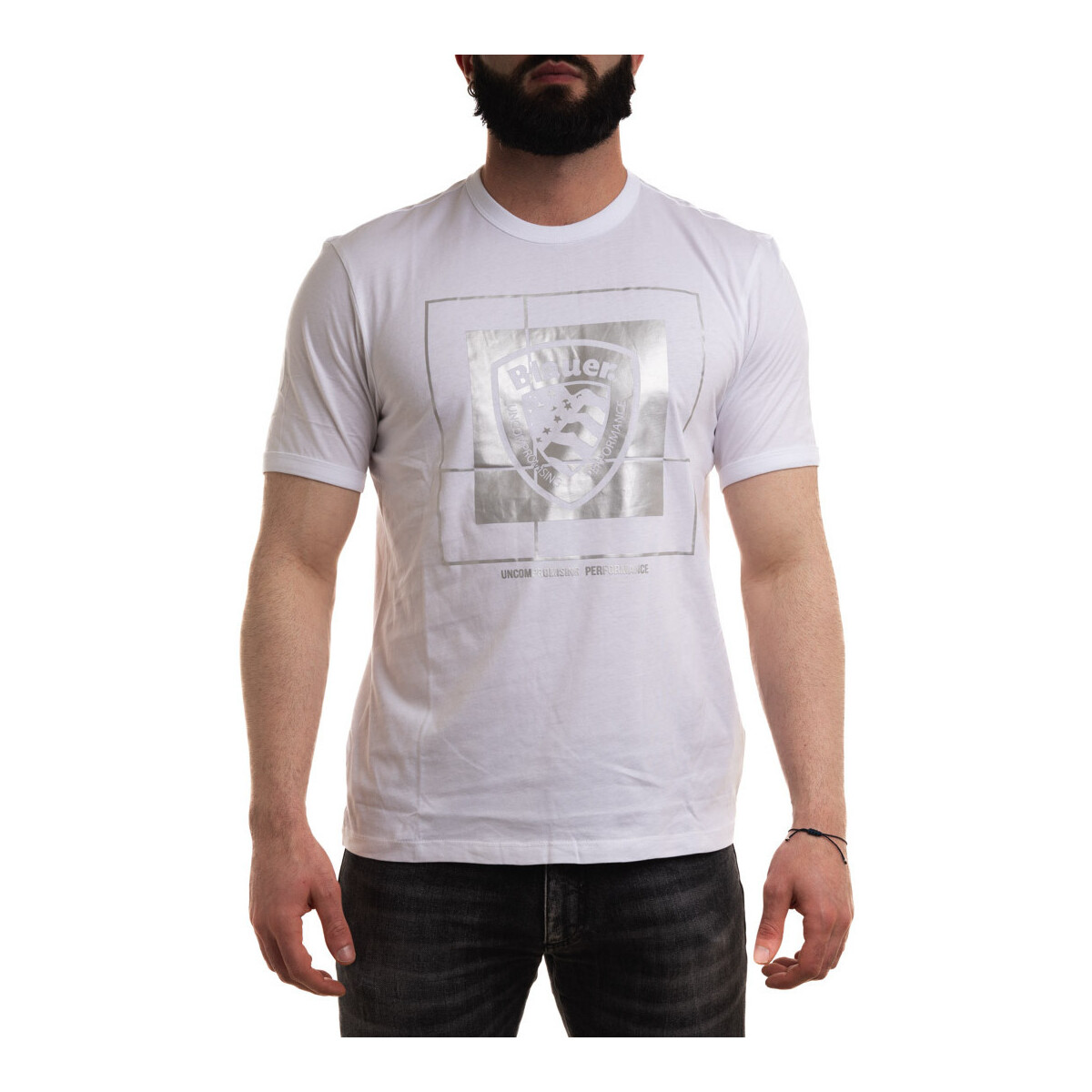 Textil Homem T-shirts e Pólos Blauer 24SBLUH02323 Branco