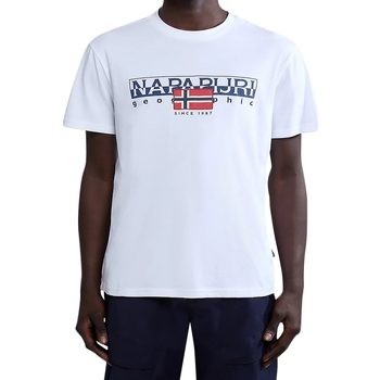 Textil Homem T-Shirt polo mangas curtas Napapijri 234922 Branco