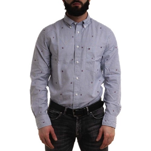 Textil Homem Camisas mangas comprida Tommy Hilfiger MW0MW34608 Azul