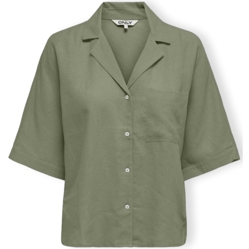 Textil Mulher Bolsas de homem a menos de 60 Only Noos Camisa Tokyo Life S/S - Oil Green Verde