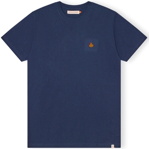 Textil Homem T-shirts e Pólos Revolution T-Shirt Regular 1368 DUC - Navy Mel Azul