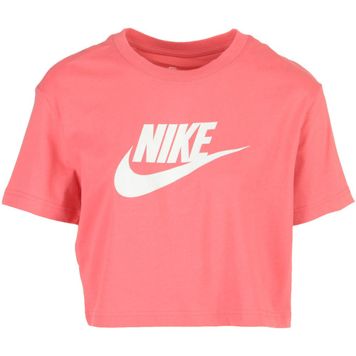 Textil Mulher tinker nike sketch to self red air max university red white air max Nike W Nsw Tee Essential Crp Icn Ftr Rosa