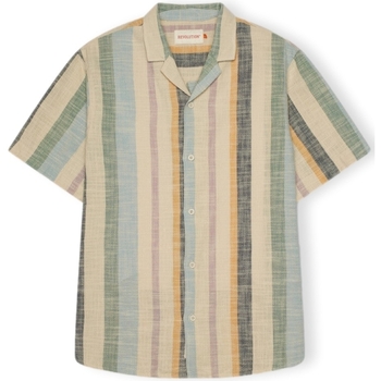 Textil Homem Camisas mangas comprida Revolution Camisa Cuban S/S 3918 - Dustgreen Multicolor