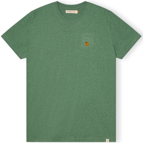 Textil Homem Vestuário homem a menos de 60 Revolution T-Shirt Regular 1368 DUC - Dustgreen Melange Verde