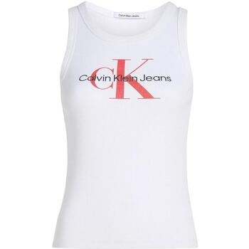 Textil Mulher T-shirts e Pólos Calvin Klein Kids CJ1PJ43TE039  Branco