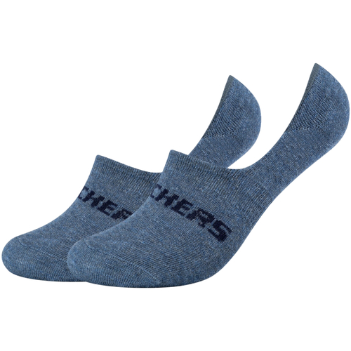 Acessórios soquete Skechers 2PPK Mesh Ventilation Footies Socks Azul