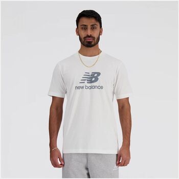 Textil Homem T-shirts e Pólos New Balance MT41502-WT Branco