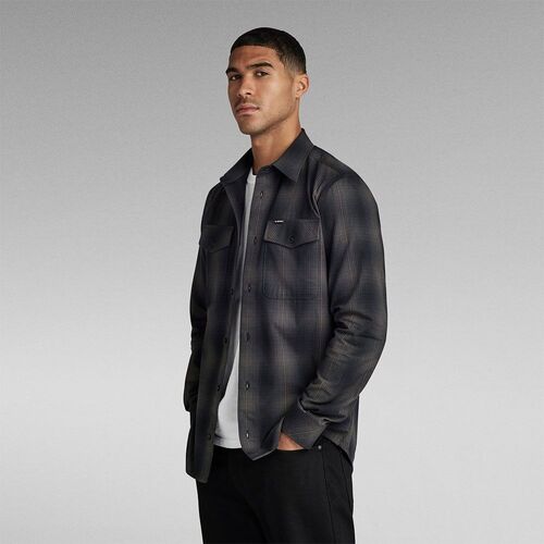 G-Star Raw D20165 D412  MARINE SLIM SHIRT-DK BLACK VANDERBILT CHECK Preto