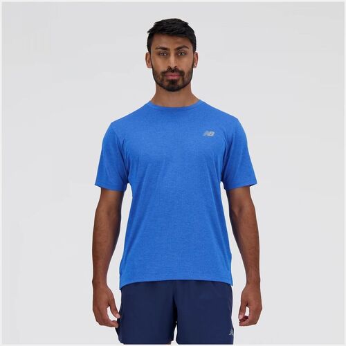 Textil Homem T-shirts e Pólos New Balance MT41253-BIA Azul
