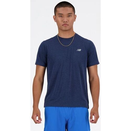 Textil Homem T-shirts e Pólos New Balance MT41253-NNH Azul