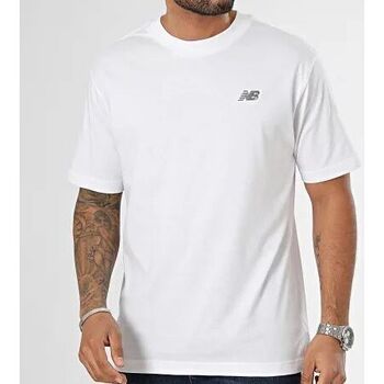 Textil Homem T-shirts e Pólos New Balance MT41509-WT Branco