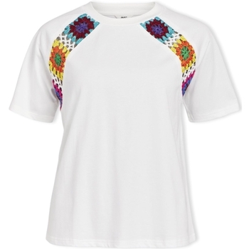 Textil Mulher Tops / Blusas Object Top Bea S/S - Bright White Multicolor
