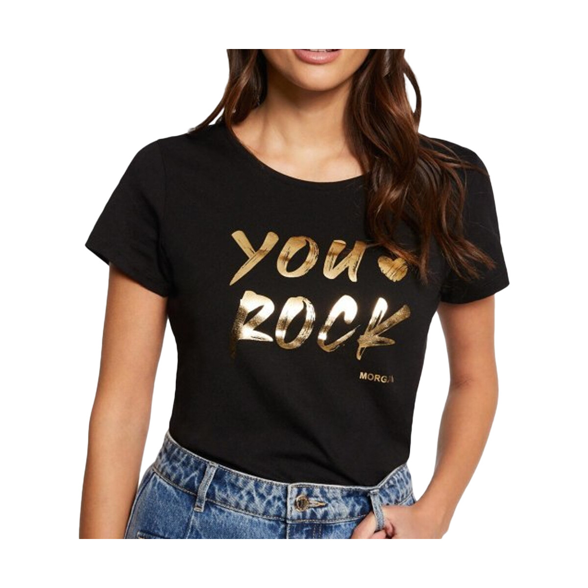 Textil Mulher T-shirts e Pólos Morgan  Amarelo