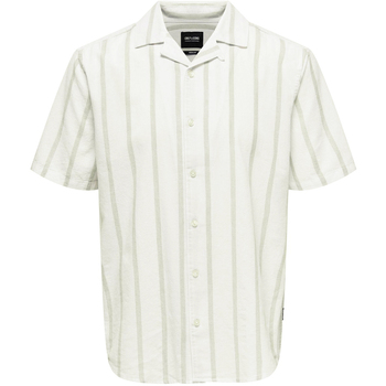 Textil Homem Camisas mangas curtas Only & Sons   Branco