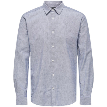 Textil Homem Camisas mangas comprida Lyle & Scott   Azul