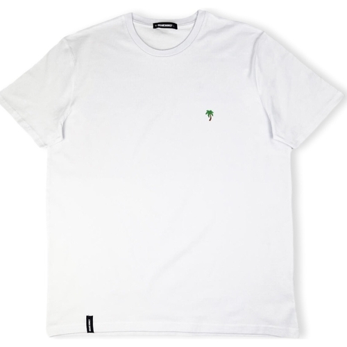 Textil Homem T-shirts e Pólos Organic Monkey T-Shirt Palm Tree - White Branco