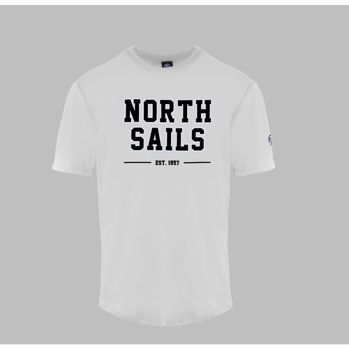 Textil Homem T-shirt avec imprimé et surpiqûres Noir délavé North Sails - 9024060 Branco