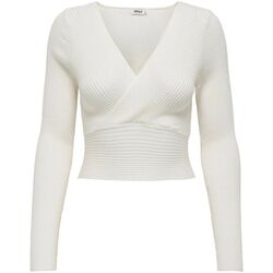 Textil Mulher camisolas Only 15310652 HONOR-BRIGHT WHITE Branco