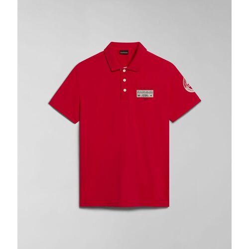 Textil Homem T-shirts e Pólos Napapijri E-AMUNDSEN NP0A4H6A-R251 RED BARBERRY Vermelho