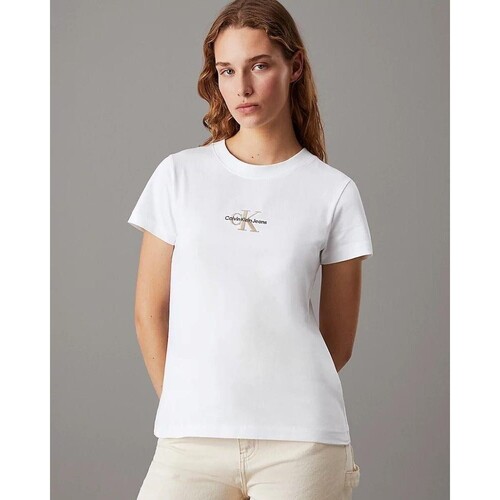 Textil Mulher T-shirts e Pólos Calvin Klein Jeans J20J223563 Branco