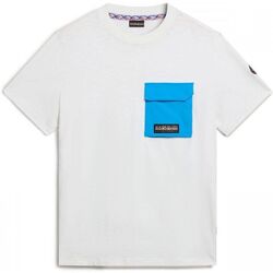 Textil Homem T-shirts e Pólos Napapijri S-TEPEES NP0A4HQJ-N1A WHITE WHISPER Branco