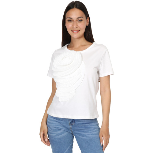 Textil Mulher T-Shirt mangas curtas La Modeuse 71695_P168516 Branco