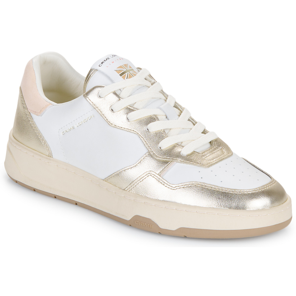 Sapatos Mulher Sapatilhas Crime London TIMELESS Branco / Ouro / Rosa