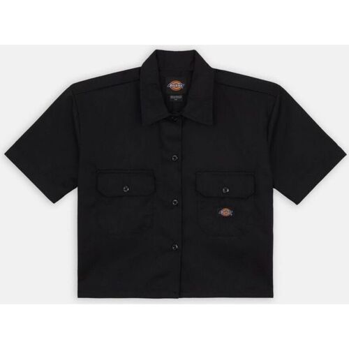Textil Mulher camisas Dickies WORK SHIRT CROPPED DK0A4YSX-BLK BLACK Preto