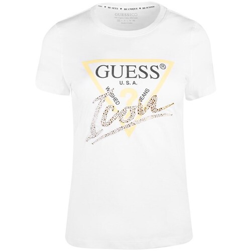 Textil Mulher T-Shirt mangas curtas Guess W4GI20I3Z14G011 Branco