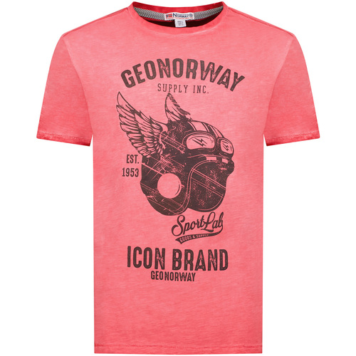Textil Homem T-Shirt mangas curtas Geo Norway SY1360HGN-Red Rosa