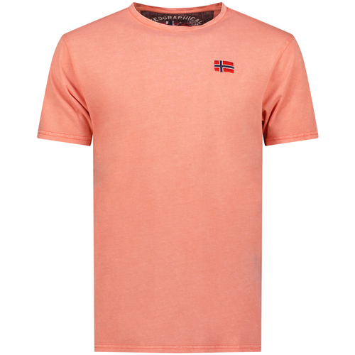 Textil Homem T-Shirt mangas curtas Geographical Norway SY1363HGN-Coral Vermelho