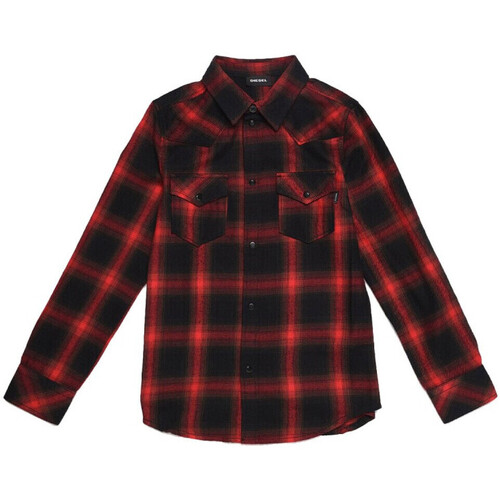 Textil Rapaz Camisas mangas comprida Diesel  Vermelho