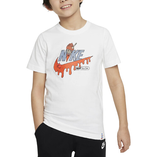 Textil Rapaz T-Shirt mangas curtas Nike running FV5414 Branco