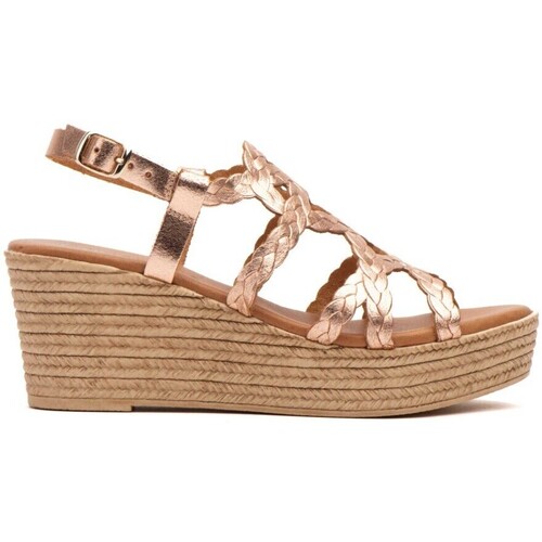 Sapatos Mulher Sandálias Calzados Dsd DSD : Sandálias altas de couro cor-de-rosa para mulher Rosa