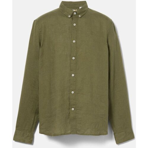 Textil Homem Camisas mangas comprida Timberland TB0A2DC3EG51 - LINEN SHIRT-SPHAGNUM Verde