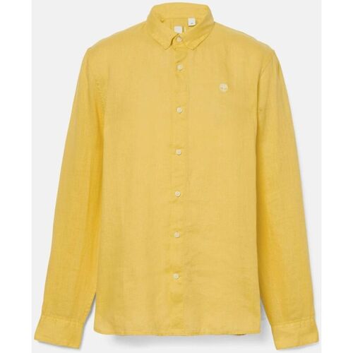 Textil Homem Camisas mangas comprida Timberland TB0A2DC3EG41 - LINEN SHIER-MIMOSA Amarelo