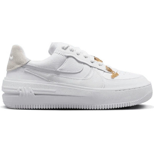 Sapatos Sapatos de caminhada ladies Nike Air Force 1 Low PLT.AF.ORM White Metallic Gold Branco