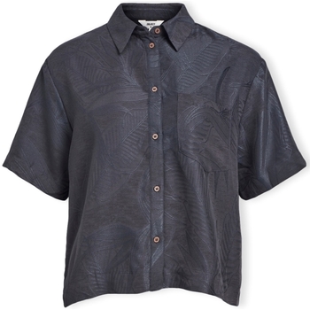 Textil Mulher Tops / Blusas Object Camisa Hannima S/S - Black Preto