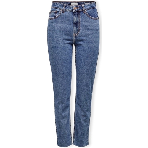 Textil Mulher Calças Jeans Only Baixo: 1 a 2cm - Medium Blue Denim Azul
