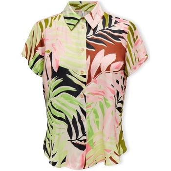 Textil Mulher Tops / Blusas Only Camisa Shaila S/S - Tropical Peach Multicolor